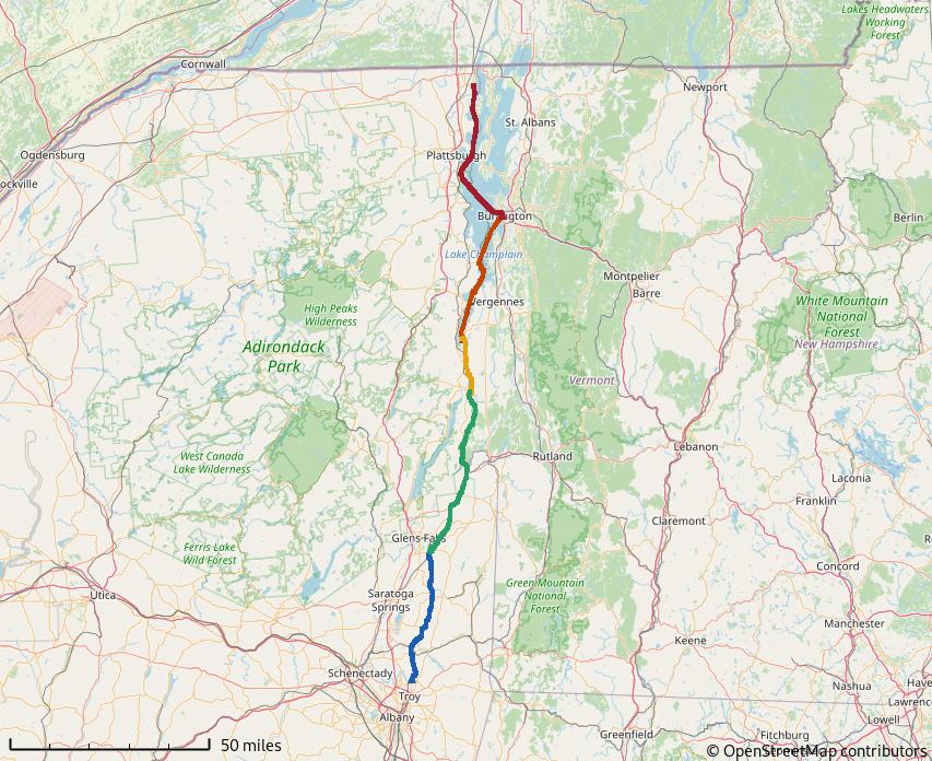 Figure 1: Champlain Canal and Lake