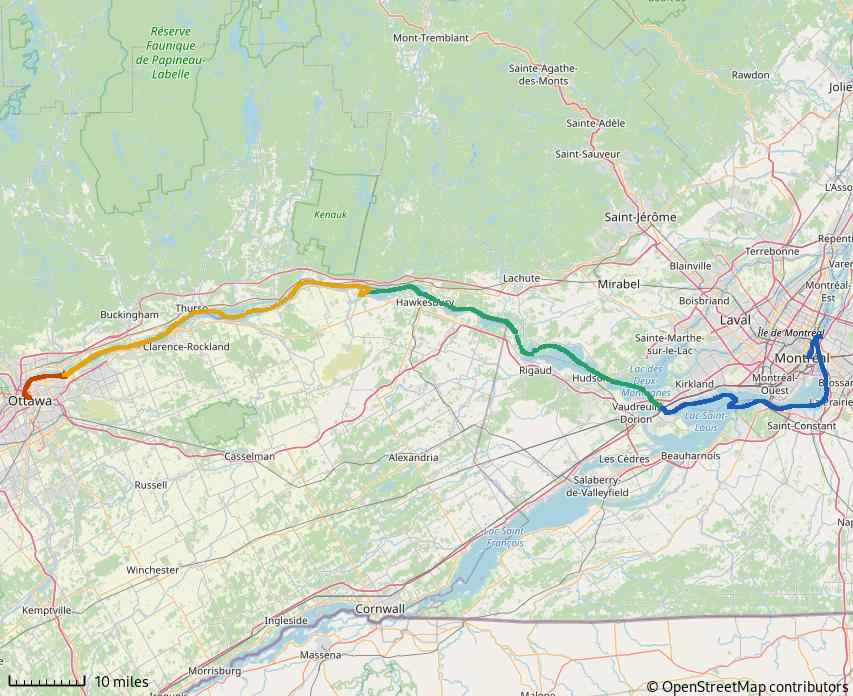 Figure 1: Montréal to Ottawa