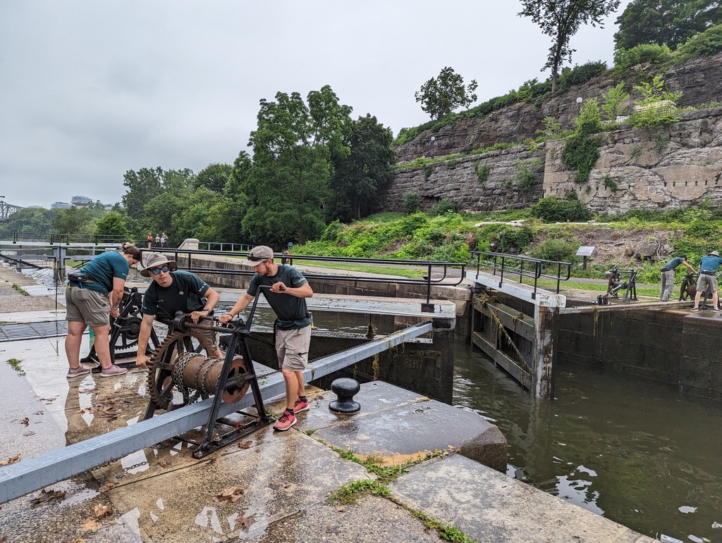 Figure 32: Locks are manually operated just as when they opened in 1832.