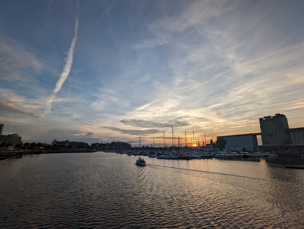 Figure 13: Sunset at Basin Louise with grain silos