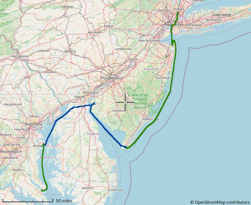 Figure 1: Solomons to New York City
