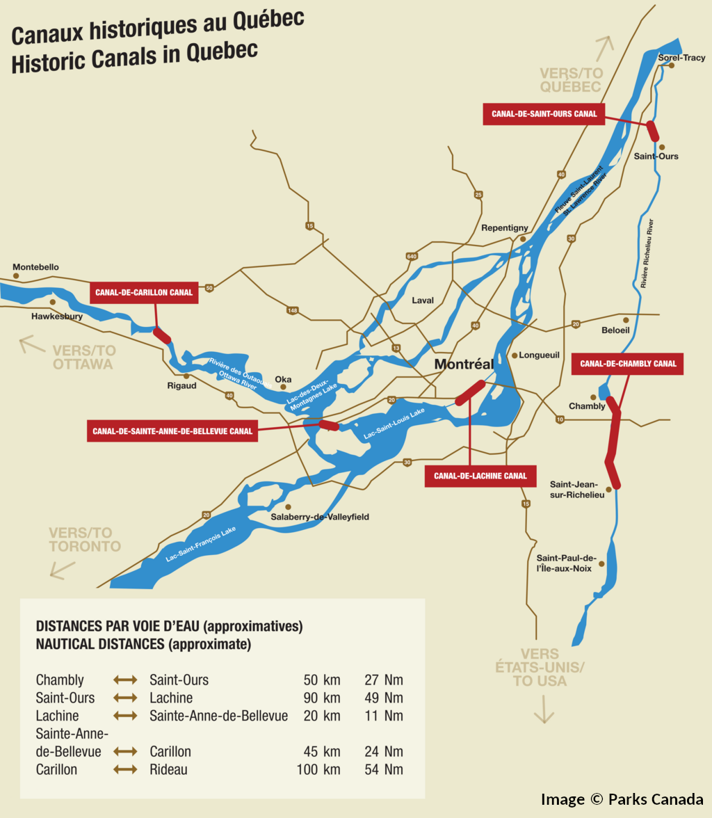 Figure 2: Heritage Canals in Québec