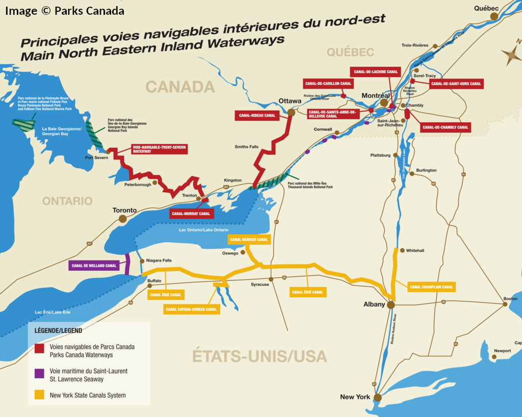 Figure 3: Heritage Canals in north-east Canada
